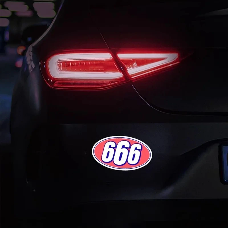 Number 666 Funny Motorcycle Sticker best