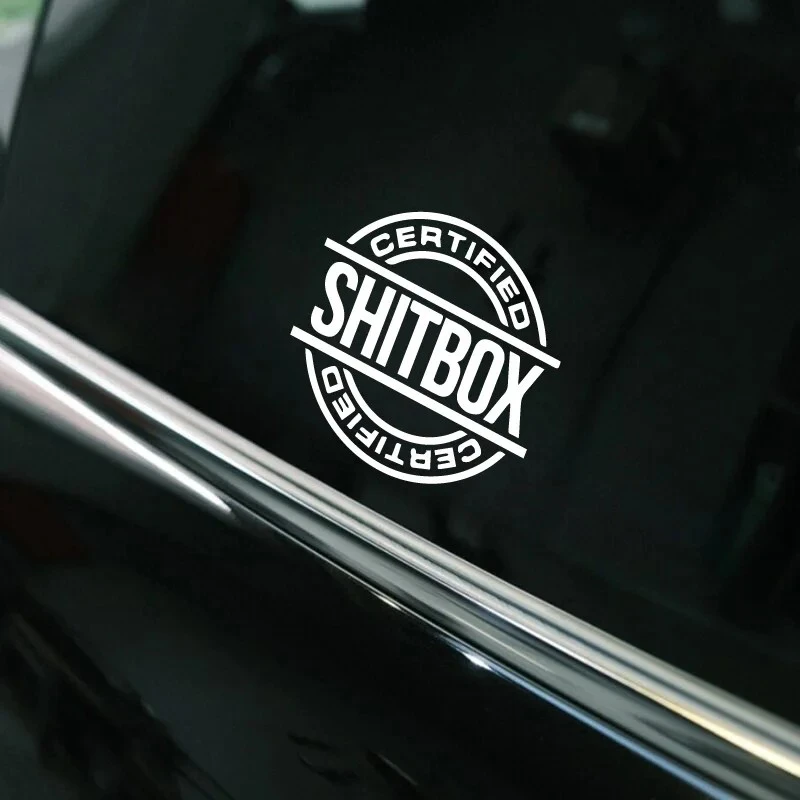 Shitbox bersertifikat stiker mobil lucu & kreatif