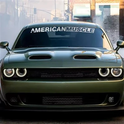 Stiker Kaca Depan Mobil American Muscle
