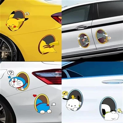 Stiker Anime Kartun Pokemon dan Doraemon