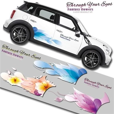 Stiker Bodi Mobil Pola Bunga Seni