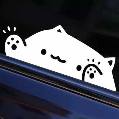Stiker Mobil Kucing Lucu Laser Warna Warni