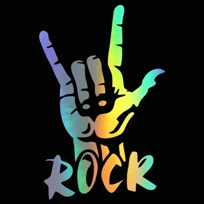 Tiga stiker mobil jari rock rock rock