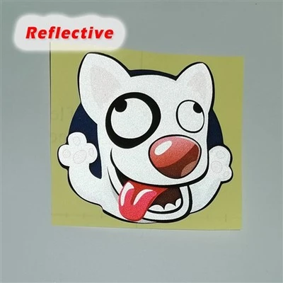 Stiker Reflektor Mobil Pola Anjing Kucing