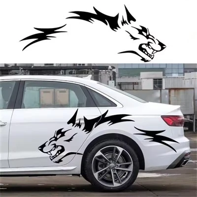 Stiker Dekorasi Kepala Serigala Untuk Mobil