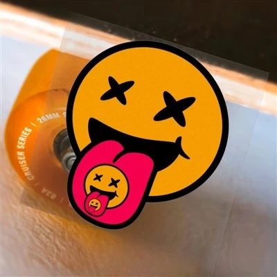 1 pc stiker sepeda motor wajah senyum kreatif