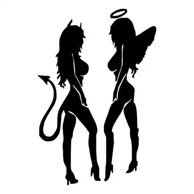 Angel Devil Woman Beauty Lady Sticker