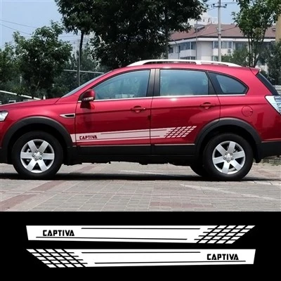 2 pcs stiker samping pintu mobil untuk chevrolet captiva