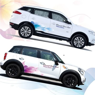 Stiker Custom Bodi Mobil Gaya Bunga Warna
