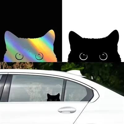 Stiker Kucing Lucu Mengintip Untuk Aksesoris Mobil
