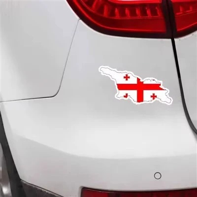 Stiker Peta Bendera Georgia