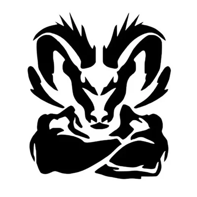 ET11366# Decal Vinyl Ram Keren Hitam/Putih