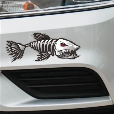 Lencana Label Pemancingan Perahu Mobil Ikan Zombie