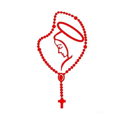 Stiker decals rosary virgin mary fatima
