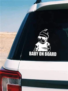 stiker vinil jendela Baby On Board