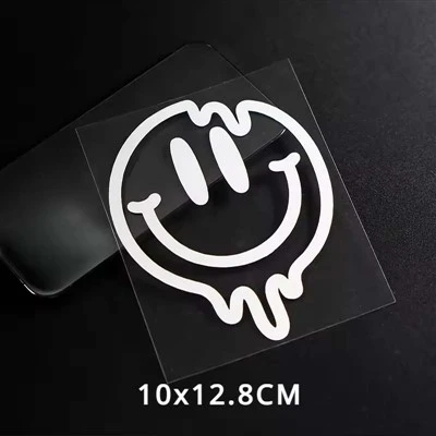 1pc kreatif stiker sepeda motor wajah tersenyum