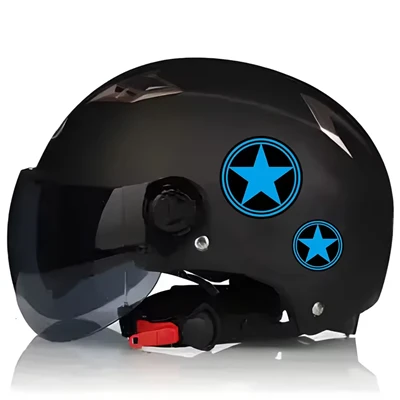 Dekorasi helm stiker bintang berujung lima