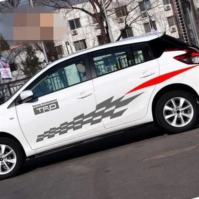 Stiker Bodi Mobil Gaya Bendera Balap