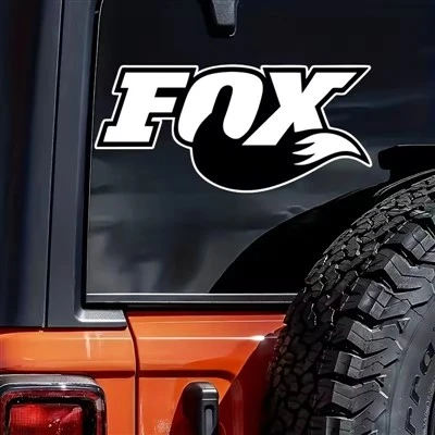 Teks rubah dan stiker mobil ekor rubah