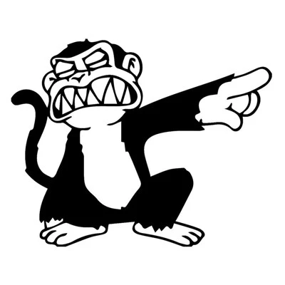 Angry Monkey Point Jari Stiker Mobil Lucu