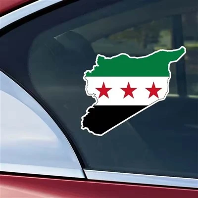Peta bendera Suriah stiker mobil