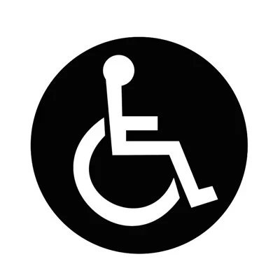 Stiker mobil bundar handicap kursi roda cacat