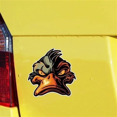 Bebek buruk wajah marah stiker vinyl jahat untuk mobil