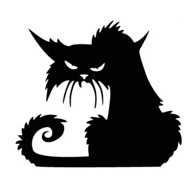 Stiker jendela Kucing Halloween Halloween Hitam/Perak