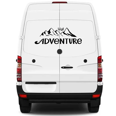 Stiker dekorasi gunung petualangan mobil