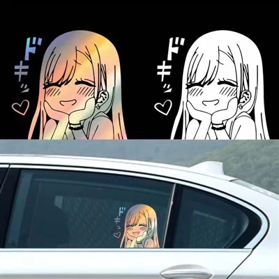 Stiker interior mobil anime lucu