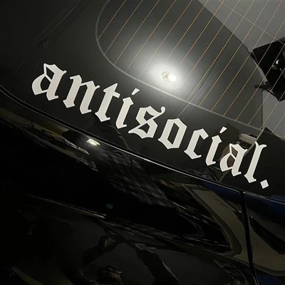 Styling mobil decals antisosial spanduk kaca depan