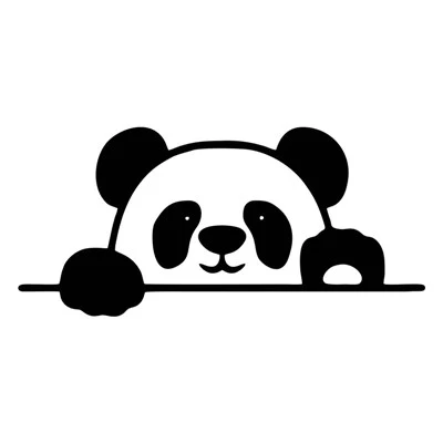 Stiker Mobil Panda Mengintip Lucu