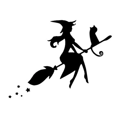 Flying Broom Witch Beauty Stiker Stiker Vinyl Vinyl Decal