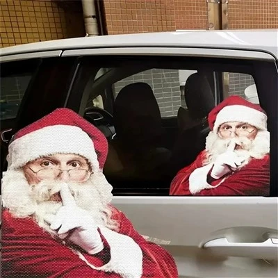 Stiker Mobil Natal 3D Santa Claus Realistis