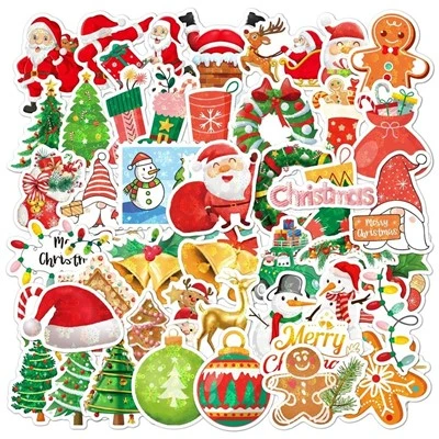 Stiker Natal Festival Laser Holografik