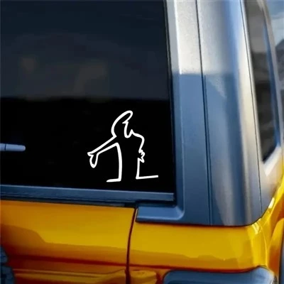 Aksi kreatif berpose stiker vinil