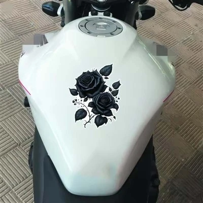 Die cut stiker mawar hitam