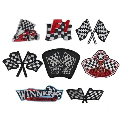 F1 Balap Stiker kain bendera kotak -kotak