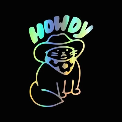 Decals mobil lucu howdy kucing desain stiker jendela mobil