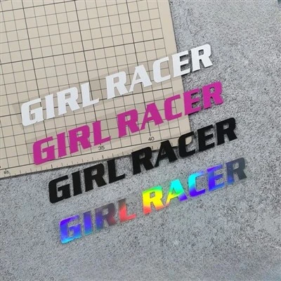 Stiker sepeda motor pembalap gadis untuk jendela mobil
