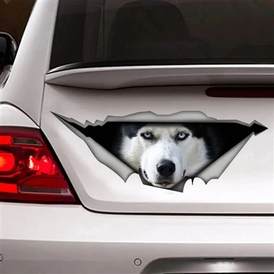 Kepala anjing hewan peliharaan mandiri - decal perekat