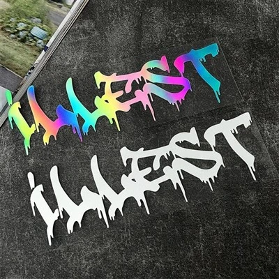 Stiker reflektif teks yang tidak terwujud
