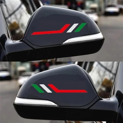Stiker cermin tampilan belakang bendera Italia