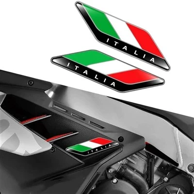 Italia Tricolor Flag Emblem Badge 3D