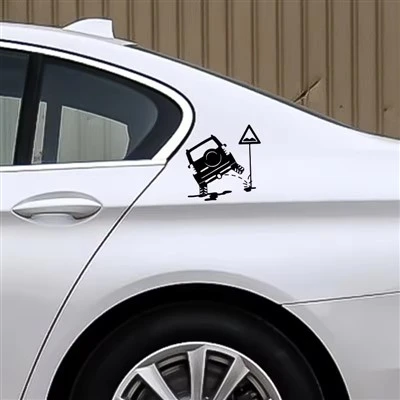 Jeep Sedang Kencing Stiker Mobil Otomatis