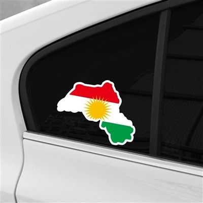 Stiker peta Kurdistan Kurds untuk jendela mobil