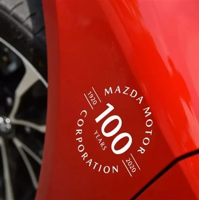 Stiker logo peringatan 100 tahun Mazda