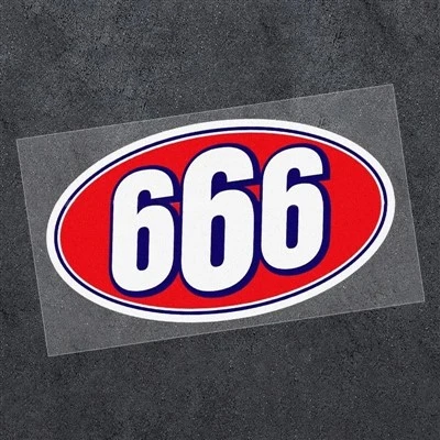 Nomor 666 stiker sepeda motor lucu