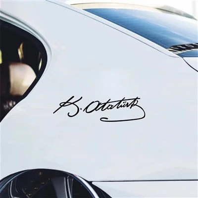 Layar Vinyl Stiker Mobil Kreatif Ataturk Signature