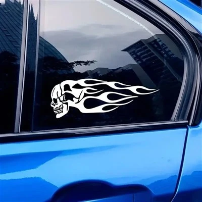 Stiker mobil lencana api tengkorak